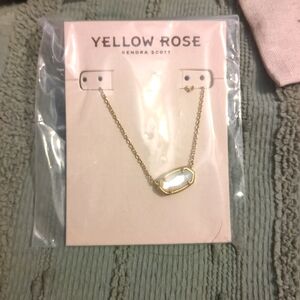 Kendra Scott Yellow Rose Necklace with White Stone